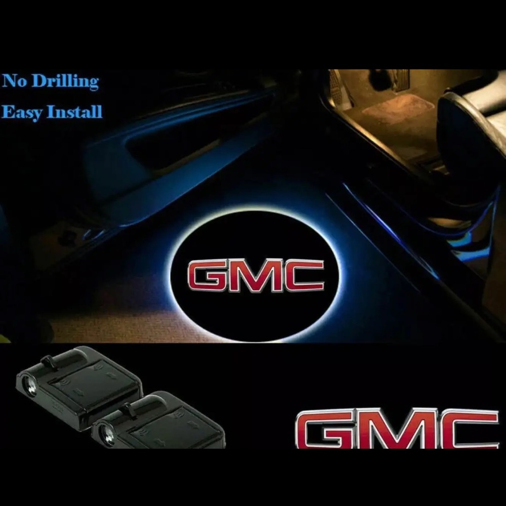 GMC Logo in Blue Halo LED Door Projector Lights- 2 pack